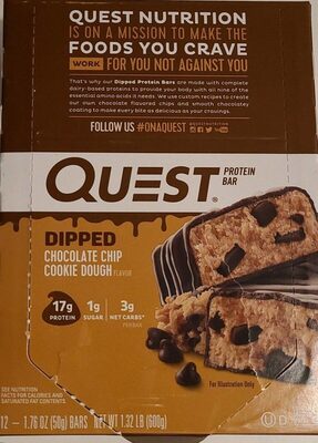 Chocolate Chip Cookie Dough Dipped Protein Bars, Chocolate Chip Cookie Dough