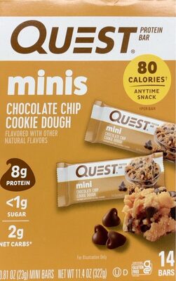 Chocolate Chip Cookie Dough Minis Protein Bars, Chocolate Chip Cookie Dough