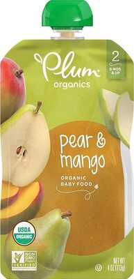 Plum Organics Stage 2 Organic Pear & Mango 4 oz Pouch