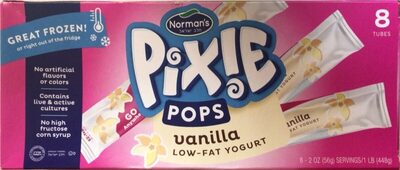 Vanilla Pixie Pops Low-Fat Yogurt, Vanilla