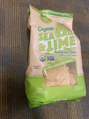 Sea Salt & Lime Organic Restaurant Style Tortilla Chips, Sea Salt & Lime