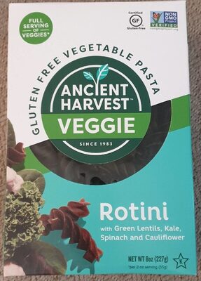 Gluten Free Vegetable Pasta, Rotini
