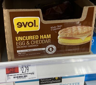Uncured Ham, Egg & Cheddar Served On Multi-Grain Flatbread, Uncured Ham, Egg & Cheddar