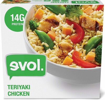 Teriyaki Chicken Grilled White Meat Chicken With Brown Rice, Carrots, Red And Green Bell Peppers, Snap Peas And Broccoli - All Combined With An Insanely Tasty Teriyaki Sauce, Teriyaki Chicken