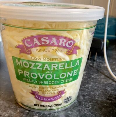 Mozzarella And Provolone Low Moisture Freshly Shredded Cheese, Mozzarella And Provolone