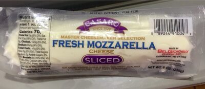 Sliced Fresh Mozzarella Cheese