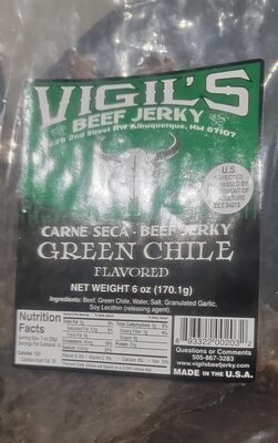Green Chile Flavored Beef Jerky, Green Chile