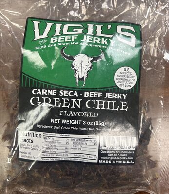 Green Chile Beef Jerky, Green Chile