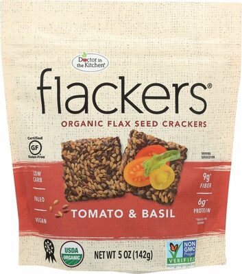 Tomato & Basil Flax Seed Crackers, Tomato & Basil