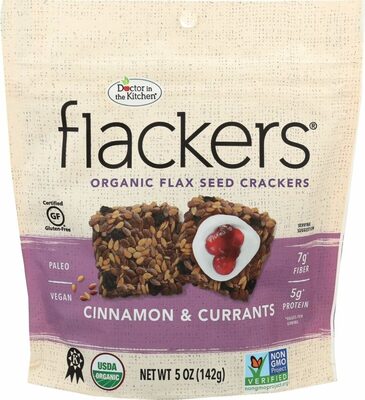 Cinnamon & Currants Flax Seed Crackers, Cinnamon & Currants