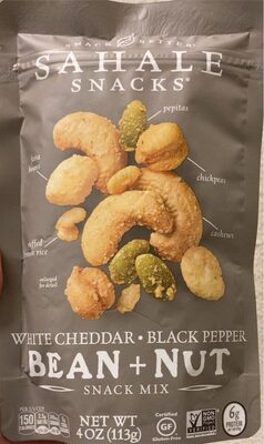 White Cheddar, Black Pepper Bean + Nut Snack Mix, White Cheddar, Black Pepper