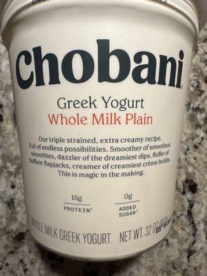 Plain Whole Milk Greek Yogurt, Plain