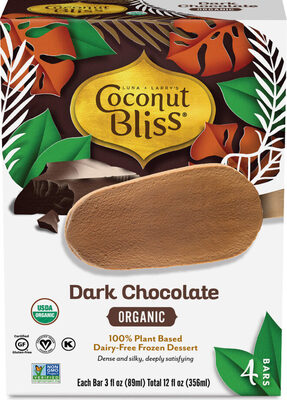 Dark Chocolate Plant-Based & Dairy-Free Frozen Dessert Bars, Dark Chocolate