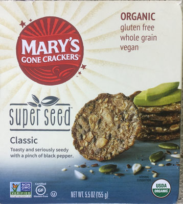 Classic Organic Super Seed Crackers, Classic