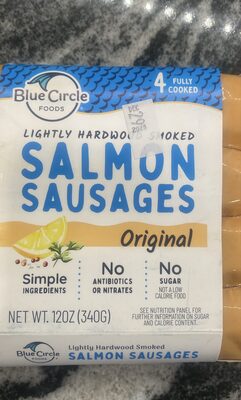 Original Lightly Hardwood Smoked Salmon Sausages, Original