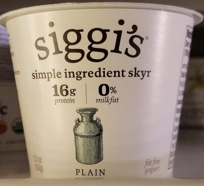 siggis Icelandic Skyr Nonfat Yogurt, Plain, 5.3 oz