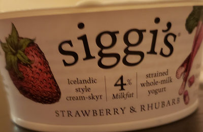 Strawberry & Rhubarb Icelandic Style Cream-Skyr Strained Whole-Milk Yogurt, Strawberry & Rhubarb