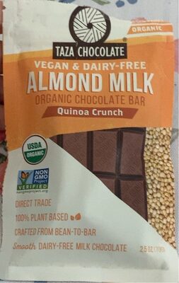 Quinoa Crunch Almond Milk Organic Chocolate Bar, Quinoa Crunch