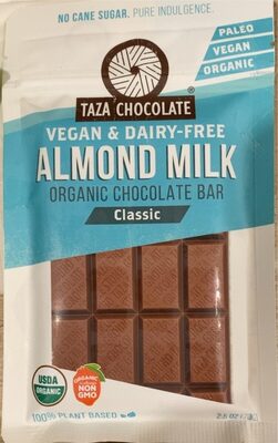 Classic Almond Milk Organic Chocolate Bar, Classic