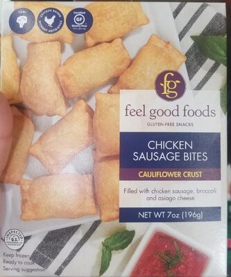Chicken Sausage Bites Filled With Chicken Sausage, Broccoli And Asiago Cheese Cauliflower Crust Snacks, Chicken Sausage