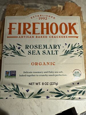 Rosemary Sea Salt Organic Mediterranean Baked Crackers, Rosemary; Salt