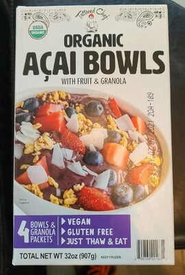 Organic Acai Bowls With Fruit & Granola, Fruit & Granola