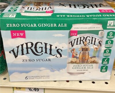 Ginger Ale Zero Sugar Soda, Ginger Ale