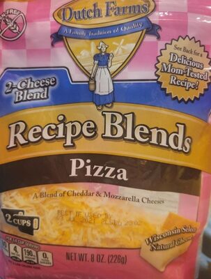 Pizza Recipe Blends Of Cheddar & Mozzarella Fancy Shredded Cheeses, Pizza