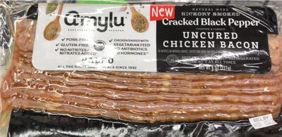 Cracked Black Pepper Uncured Chicken Bacon, Cracked Black Pepper