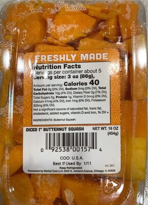 Butternut Diced Squash, Butternut