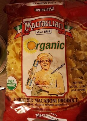 Macaroni Product Organic Durum Wheat Semolina Pasta, Farfalle #328