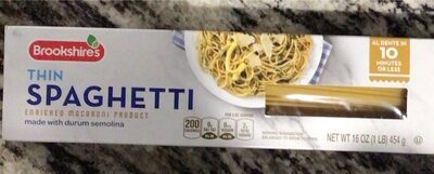 Enriched Macaroni Product, Thin Spaghetti