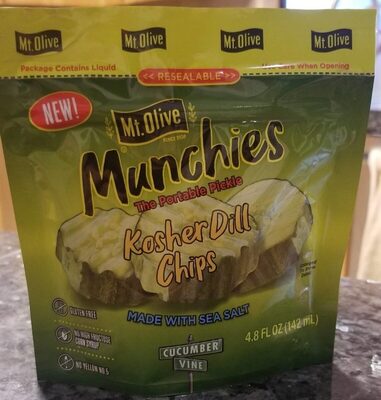 Mt. Olive Munchies Kosher Dill Chips, 4.8 Fl Oz