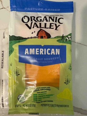 American Organic Premium Pasteurized Prepared Cheese Slices, American