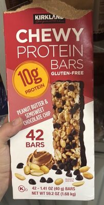 Peanut Butter & Semisweet Chocolate Chip Chewy Protein Bars, Peanut Butter & Semisweet Chocolate Chip