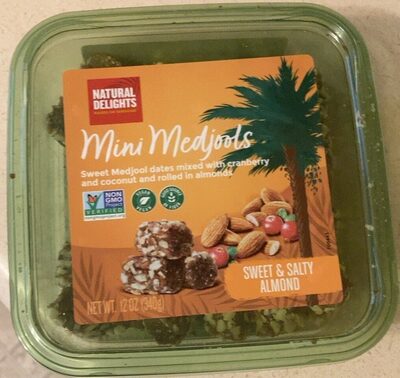 Sweet & Salty Almond Sweet Medjool Dates Mixed With Cranberry And Coconut And Rolled In Almonds Mini Medjools, Sweet & Salty Almond