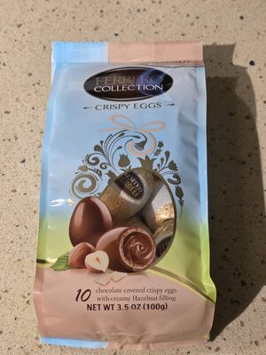 Hazelnut Filling Chocolate Covered Crispy Eggs, Hazelnut