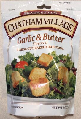 Garlic & Butter Flavored Large Cut Baked Croutons, Garlic & Butter