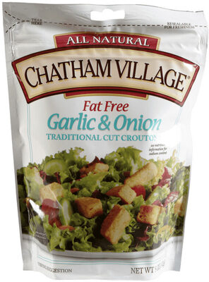 Homestyle Fat Free Garlic & Onion Traditional Cut Baked Croutons, Garlic & Onion