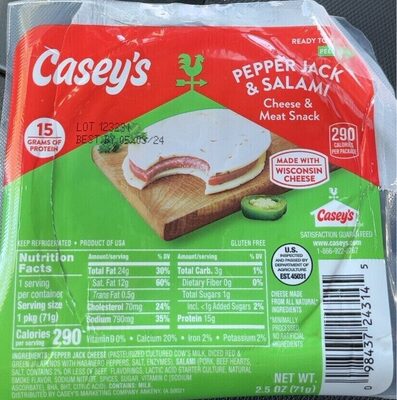 Pepper Jack & Salami Cheese & Meat Snack, Pepper Jack & Salami
