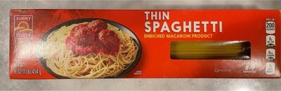 Enriched Macaroni Product, Thin Spaghetti