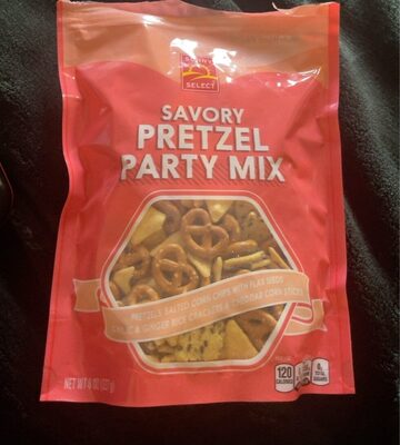 Savory Pretzels, Salted Corn Chips With Flax Seeds Garlic & Ginger Rice Crackers & Cheddar Corn Sticks Pretzel Party Mix, Savory