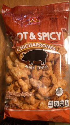 Hot & Spicy Flavored Pork Rinds Chicharrones, Hot & Spicy