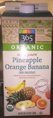 100% Juice From Concentrate, Pineapple Orange Banana