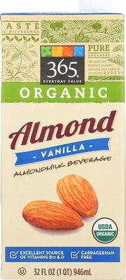 Organic Vanilla Almond Non-Dairy Beverage, Vanilla Almond