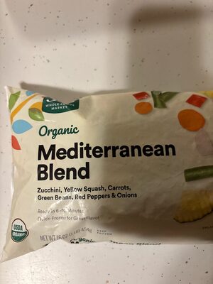 Mediterranean Blend Organic Zucchini, Yellow Squash, Carrots, Green Beans, Red Peppers & Onions, Mediterranean Blend