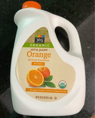 Orange Organic 100% No Pulp Juice, Orange