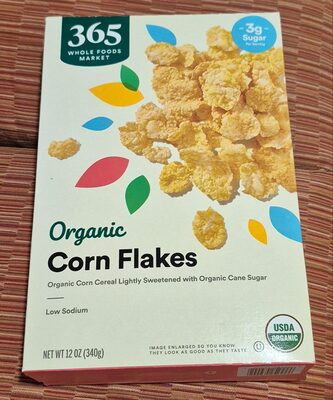 Corn Flakes Organic Corn Cereal Lightly Sweetened With Organic Cane Sugar, Corn Flakes