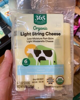Light Mozzarella Low-Moisture Part-Skim String Cheese, Light Mozzarella