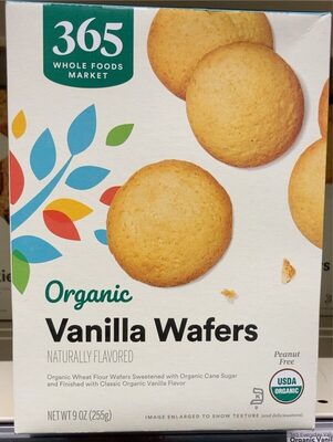 Vanilla Flavored Organic Wheat Flour Wafers, Vanilla